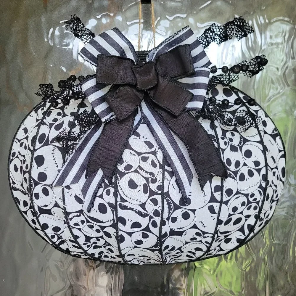 Jack Skellington pumpkin Halloween wreath